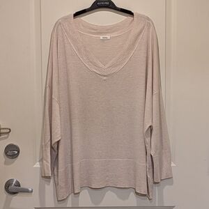 GUC Penningtons 4X Cotton Linen Blend Drop Shoulder Beige Sweater